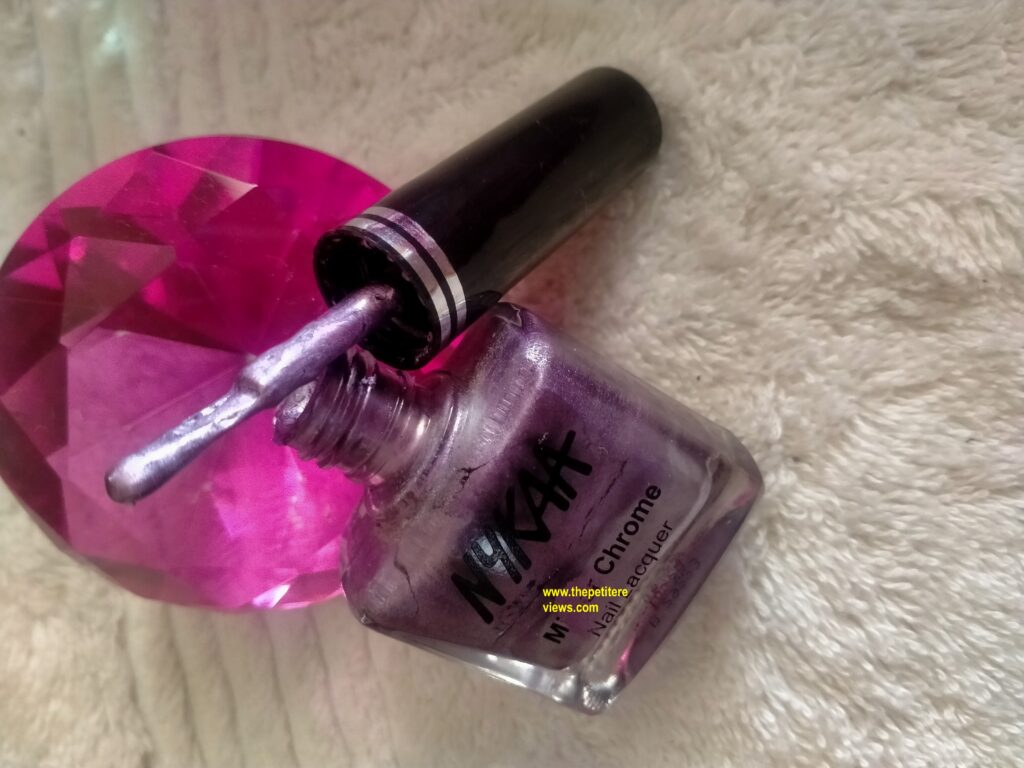 Nykaa Mirror Chrome Nail Laquer Polish Review purple galaxy 2
